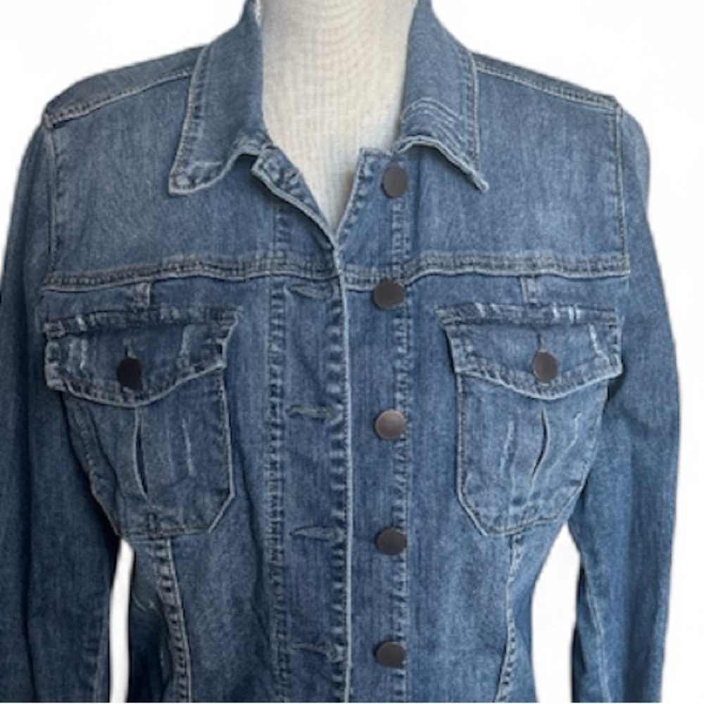 Kut from the Kloth Blue Denim Jacket Size Large EUC